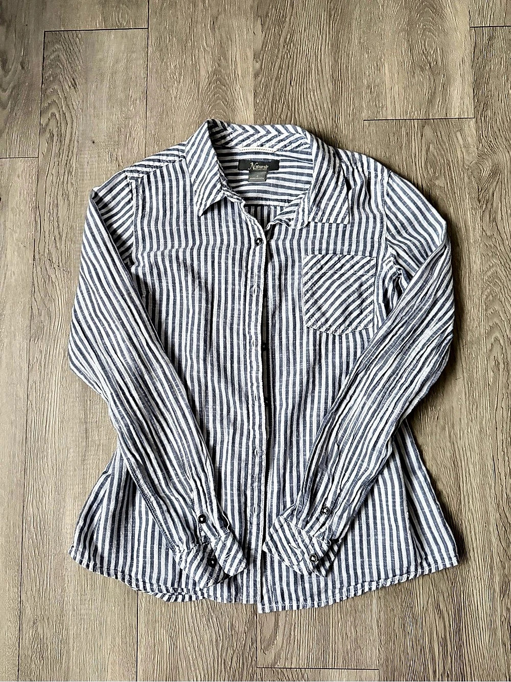 Natural Reflections Women's Striped Button Down Shirt